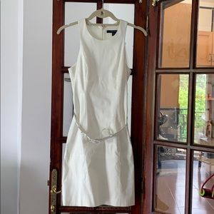 White belted dress